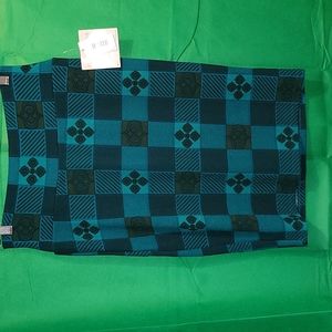 Lularoe teal print Cassie skirt size small